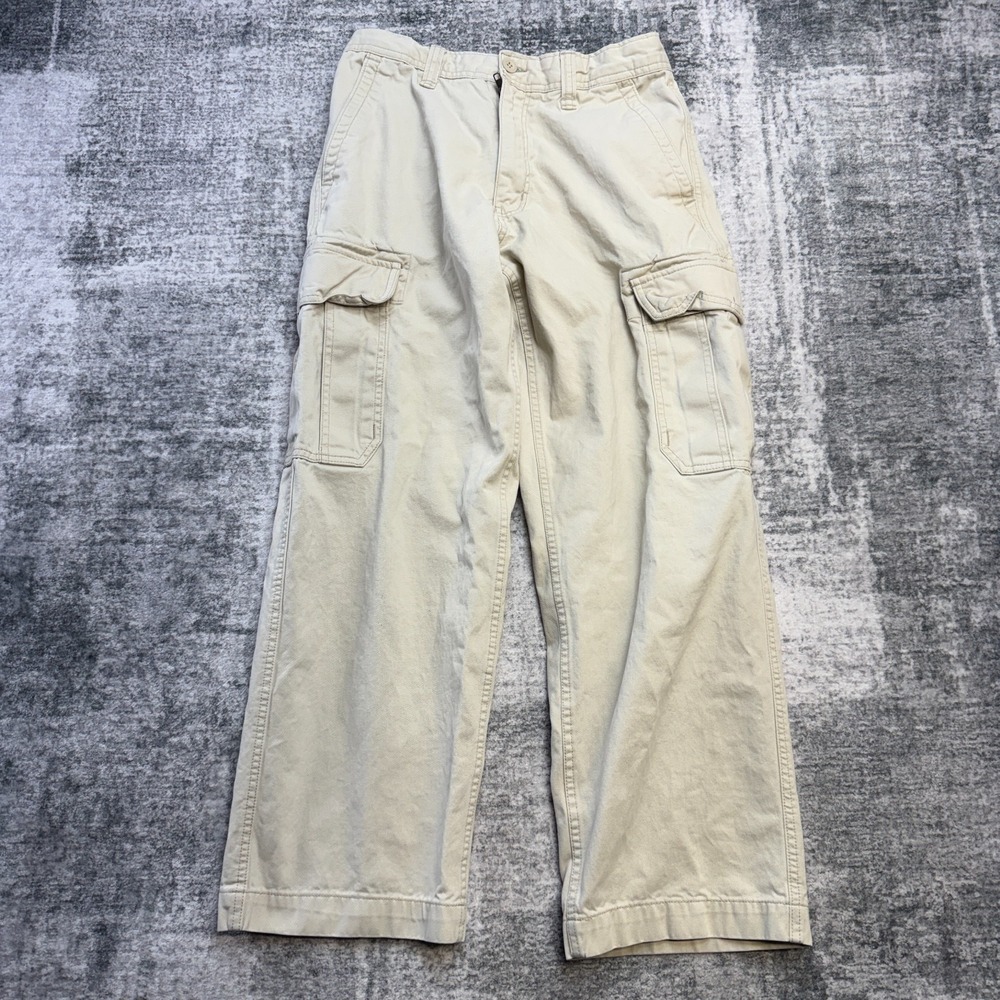 Y2K Old Navy Cargo Pant 28x30 (27x27) Beige Relaxed Straight Skate Utility Twill